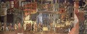 Ambrogio Lorenzetti The Effects of Good Government in the city USA oil painting artist